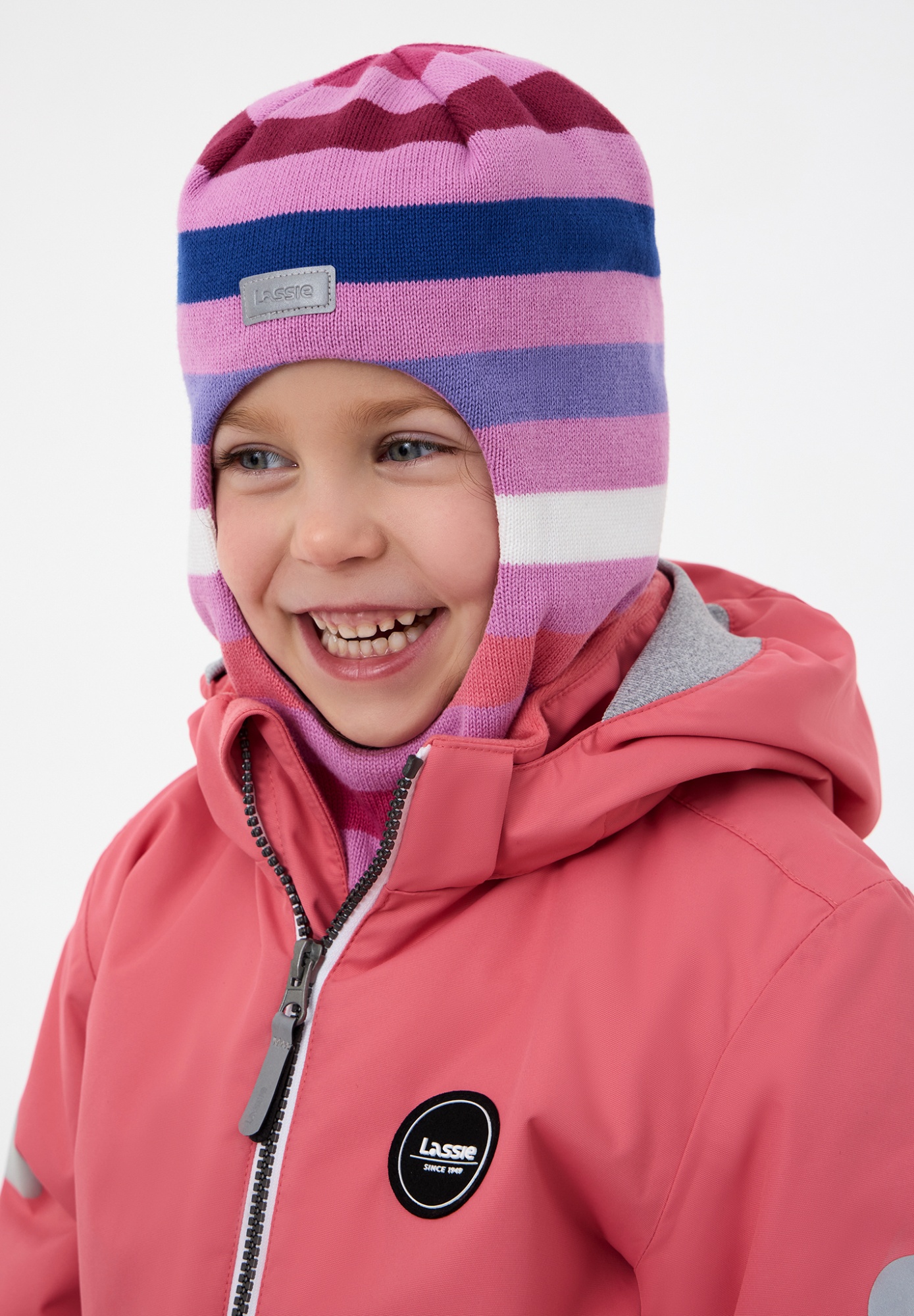 Детская шапка-шлем Lassie Melle Розовая | фото