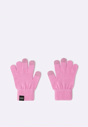 Детские перчатки вязаные Lassie Ahven Розовые | фото